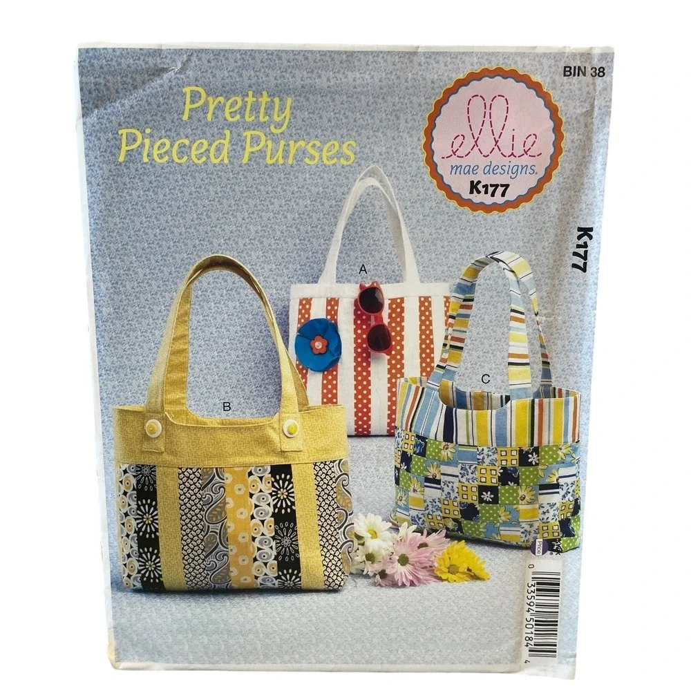 Ellie‎ Mae Designs K177 Pretty Pieced Purses Sewing Pattern UNCUT FF